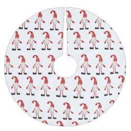 Saia Para Árvore De Natal De Poliéster Gráfico de natal de cinzas vermelhas do Gnome