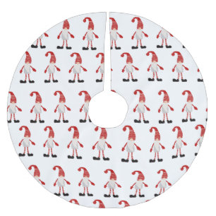 Saia Para Árvore De Natal De Poliéster Gráfico de natal de cinzas vermelhas do Gnome