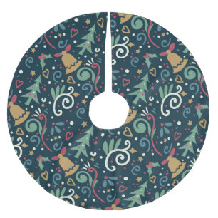 Saia Para Árvore De Natal De Poliéster Gráficos de Natal de inverno para o Whimsic Fun