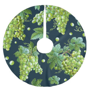 Saia Para Árvore De Natal De Poliéster Grama Verde: Padrão Escuro de Aquarela