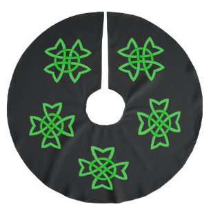 Saia Para Árvore De Natal De Poliéster Green Celtic Knot irlandês