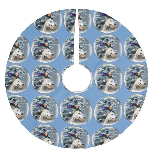 Saia Para Árvore De Natal De Poliéster Greyhound Christmas (Frente)