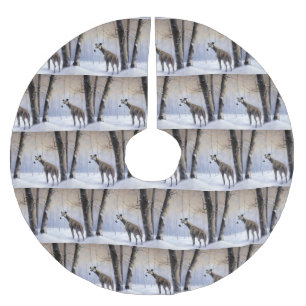 Saia Para Árvore De Natal De Poliéster Greyhound Italiano Deixe nevar Natal