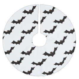 Saia Para Árvore De Natal De Poliéster Halloween, Padrão De Morcegos, Truque Ou Tratament