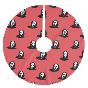 Saia Para Árvore De Natal De Poliéster Halloween Silhouette Spooky Pattern.