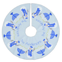 Hanukkah Snowman E Família Menorah Chrismukka