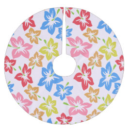 Saia Para Árvore De Natal De Poliéster Hibisco Colorido, Padrão De Flores