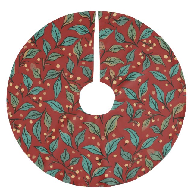 Saia Para Árvore De Natal De Poliéster Holly Revisited (Frente)