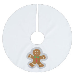 Saia Para Árvore De Natal De Poliéster Homem De Pão-Gingerido Fazer Anjo Na Neve