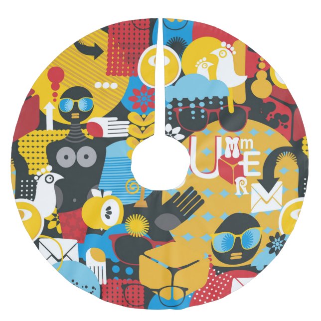 Saia Para Árvore De Natal De Poliéster Hora de Verão (Frente)