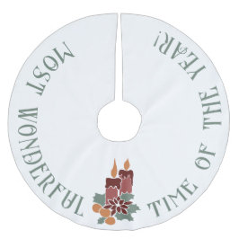 Saia Para Árvore De Natal De Poliéster Hora Mais Maravilhosa do Ano, Velas de Natal