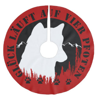 Saia Para Árvore De Natal De Poliéster Husky-Glück läuft auf vier Pfoten