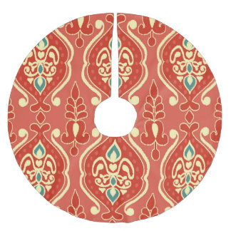 Saia Para Árvore De Natal De Poliéster Ikat artesanal: Tecido de Boho Étnico