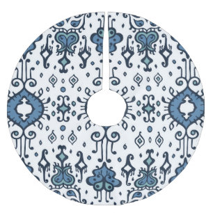 Saia Para Árvore De Natal De Poliéster Ikat, tribal, enfeite étnico sem descontinuidades.