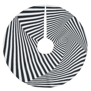 Saia Para Árvore De Natal De Poliéster Ilusões Ópticas: Abstrato Geométrico em Striped.
