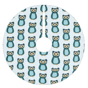 Saia Para Árvore De Natal De Poliéster Ilustração Blue Owl