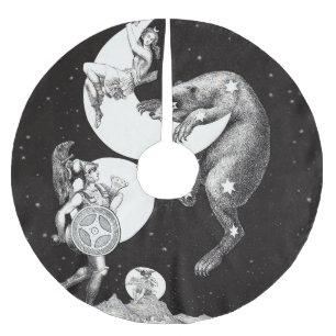 Saia Para Árvore De Natal De Poliéster Ilustração da Noite de Deus do Universo Celestial