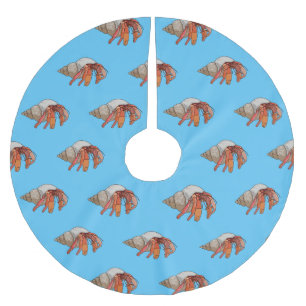 Saia Para Árvore De Natal De Poliéster Ilustração de cartoon de caranguejo eremita