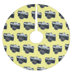 Saia Para Árvore De Natal De Poliéster Ilustração de desenho animado com câmera de filme