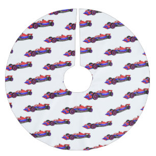 Saia Para Árvore De Natal De Poliéster Ilustração de desenho animado de automóveis de cor