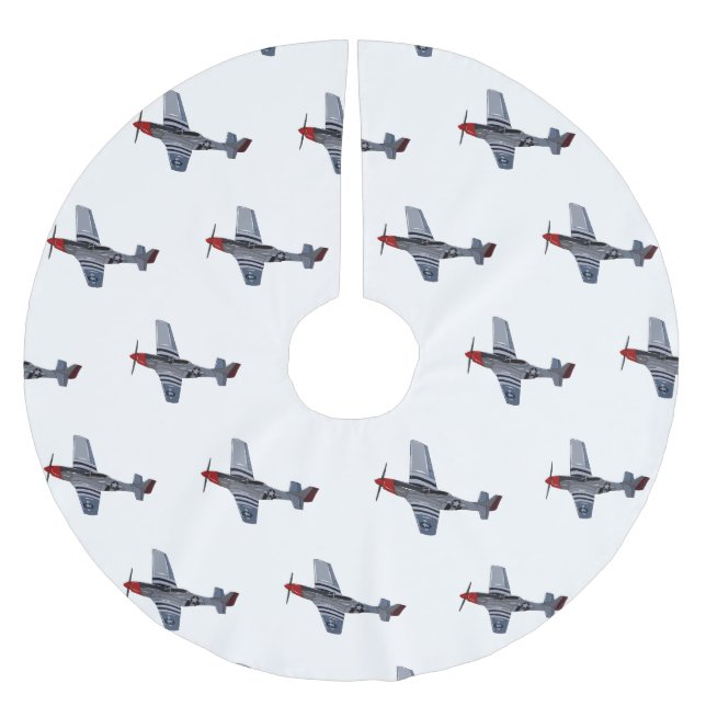 Saia Para Árvore De Natal De Poliéster Ilustração de desenho animado de bombardeiro (Frente)