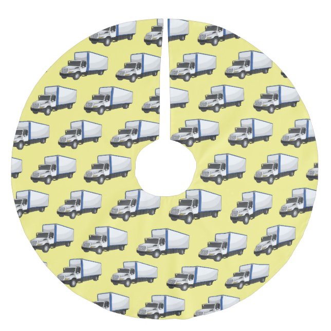 Saia Para Árvore De Natal De Poliéster Ilustração de desenho animado de caminhão (Frente)