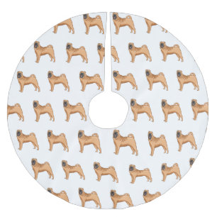 Saia Para Árvore De Natal De Poliéster Ilustração de desenho animado de cão Shar-Pei chin