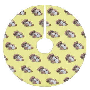 Saia Para Árvore De Natal De Poliéster Ilustração de desenho animado de cogumelo