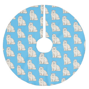 Saia Para Árvore De Natal De Poliéster Ilustração de desenho animado de gato persa