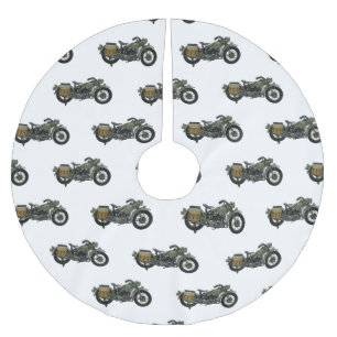 Saia Para Árvore De Natal De Poliéster Ilustração de desenho animado de motocicleta milit