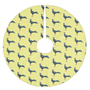 Saia Para Árvore De Natal De Poliéster Ilustração de desenho animado de pássaro de bombei