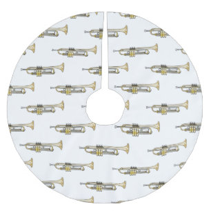 Saia Para Árvore De Natal De Poliéster Ilustração de desenho animado de trompete