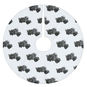 Saia Para Árvore De Natal De Poliéster Ilustração de desenho animado de veículos mísseis