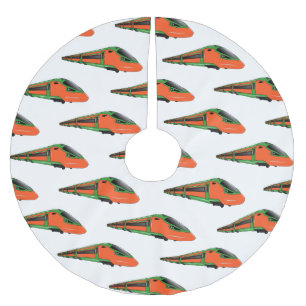 Saia Para Árvore De Natal De Poliéster Ilustração de desenho animado do trem de bala