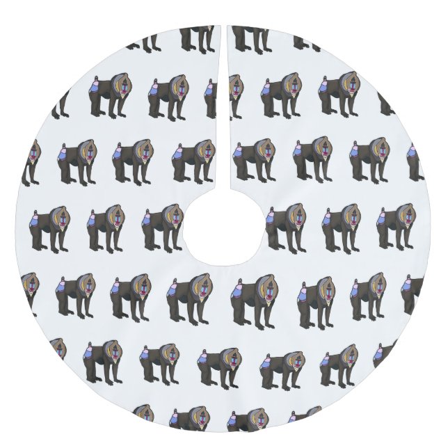 Saia Para Árvore De Natal De Poliéster Ilustração de desenho animado Mandrill (Frente)