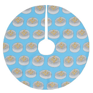 Saia Para Árvore De Natal De Poliéster Ilustração de desenho animado Shumai dim sum