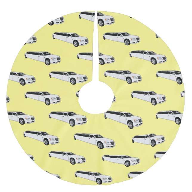 Saia Para Árvore De Natal De Poliéster Ilustração de desenho da limusine (Frente)