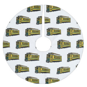 Saia Para Árvore De Natal De Poliéster Ilustração de desenho do carrinho de Mata