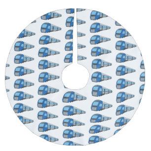 Saia Para Árvore De Natal De Poliéster Ilustração de desenho do comboio elétrico
