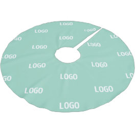 Saia Para Árvore De Natal De Poliéster Imagem carregada ou logotipo enviatado | Teal clar