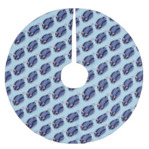 Saia Para Árvore De Natal De Poliéster Imagem de desenho animado azul-nudibranch bonito