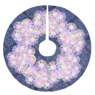 Saia Para Árvore De Natal De Poliéster Imidescência - Pedra Gemônica de Lavanda Rosa