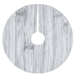 Saia Para Árvore De Natal De Poliéster impressão de madeira de bambu de cinza legal