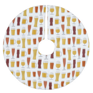 Saia Para Árvore De Natal De Poliéster Impressão do amante da cerveja