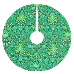 Saia Para Árvore De Natal De Poliéster Impressão do jacinto de William Morris, verde