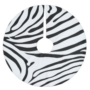 Saia Para Árvore De Natal De Poliéster Impressão excelente da zebra preto e branco