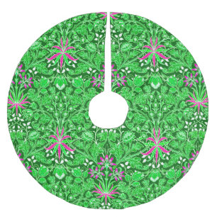 Saia Para Árvore De Natal De Poliéster Impressão William Morris Hyacinth e Emerald Green