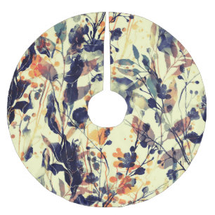 Saia Para Árvore De Natal De Poliéster Impressões da Natureza: Floral Deixa Sem Fio.