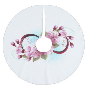 Saia Para Árvore De Natal De Poliéster Infinidade com Flores de Flor Sakura