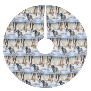 Saia Para Árvore De Natal De Poliéster Inglês Setter Que Neve Natal